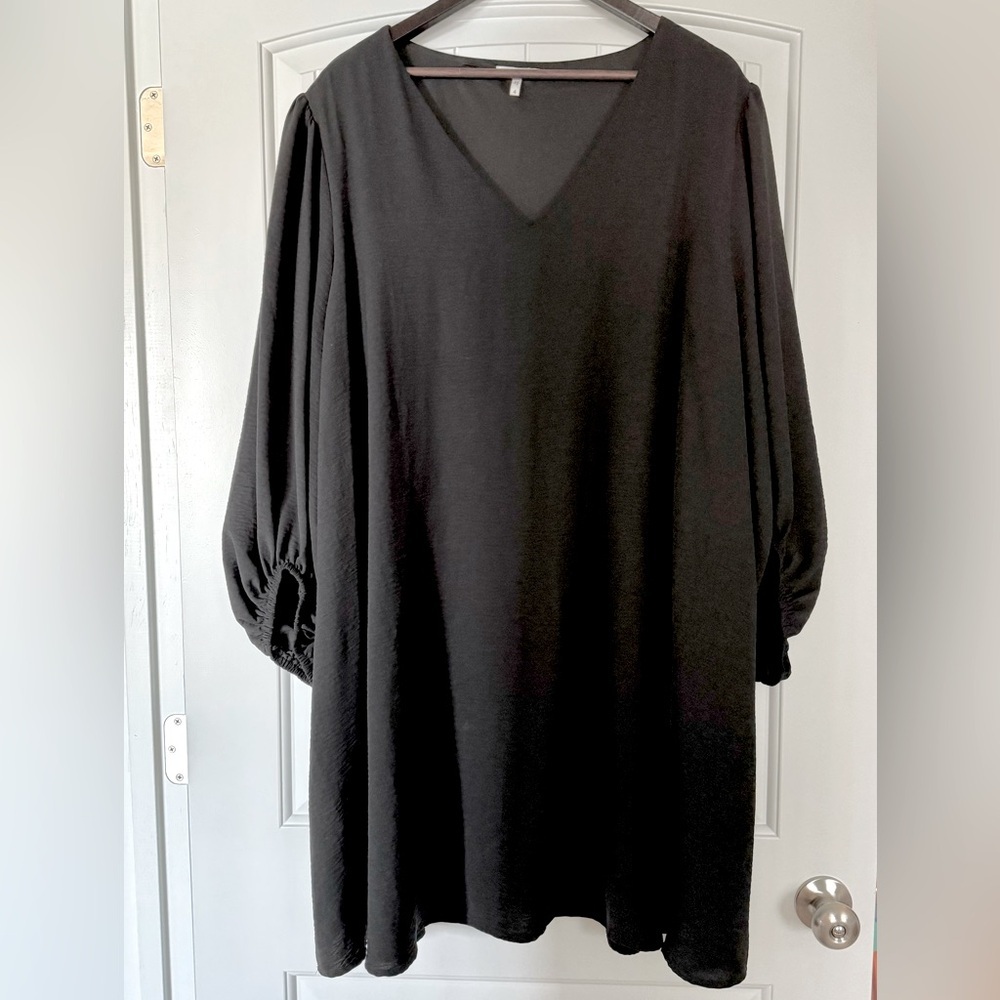 Maurices 4X Textured Blouse Sleeves Black Dress